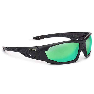 Bolle Safety MERCURO Grey / Black Temples Green Flash Polarised Lens - Soft Drawstring Pouch