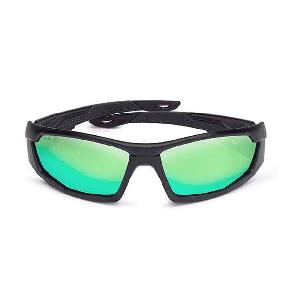 Bolle Safety MERCURO Grey / Black Temples Green Flash Polarised Lens - Soft Drawstring Pouch Front view