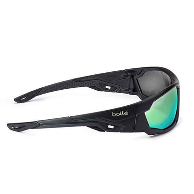 Bolle Safety MERCURO Grey / Black Temples Green Flash Polarised Lens - Soft Drawstring Pouch Side view