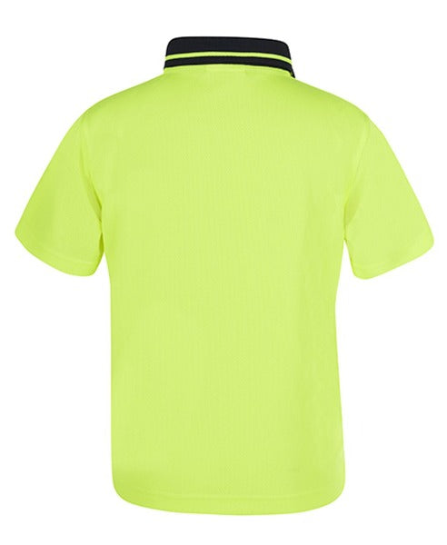 Award Safety JBs Hi Vis Toddler Polo Shirt 6HVNC Lime Back View