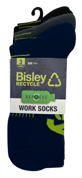 Award Safety Bisley Repreve Work Socks 3 Pack