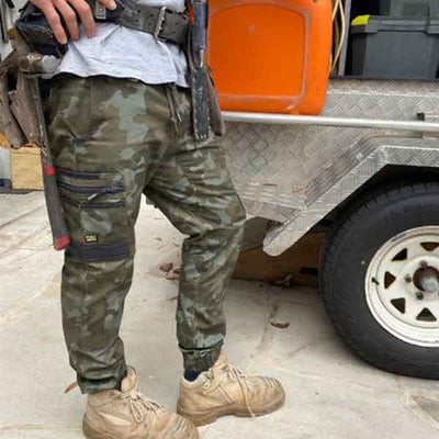 Award Safety Bisley FLX and Move Stretch Camo Cargo Pants BPC6337 Green