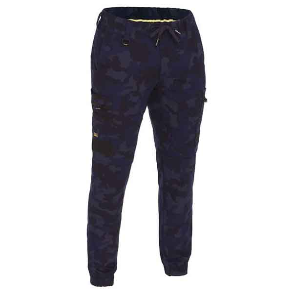 Award Safety Bisley FLX and Move Stretch Camo Cargo Pants BPC6337 Navy Front