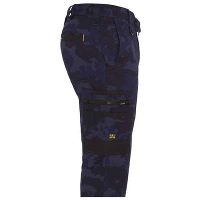 Award Safety Bisley FLX and Move Stretch Camo Cargo Pants BPC6337 Navy Side