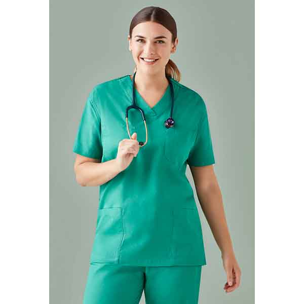 Biz Care Scrub Top Unisex Hartwell Reversible CST150US Surgical Green Full Top