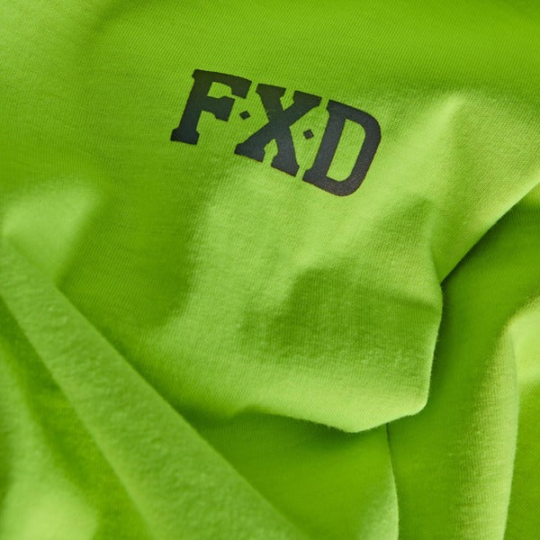 FXD Hoodie Work Fleece Hi Vis Yellow Badge