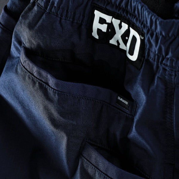 Award Safety FXD Work Short Elastic Waist Repreve Stretch Ripstop Navy rear pocket