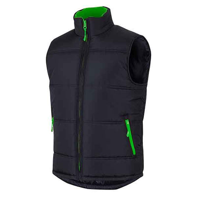 JBs Wear Puffer Vest Contrast 3ACV Black Pea Green SIde