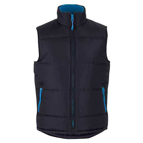 JBs Wear Puffer Vest Contrast 3ACV Black Aqua Front