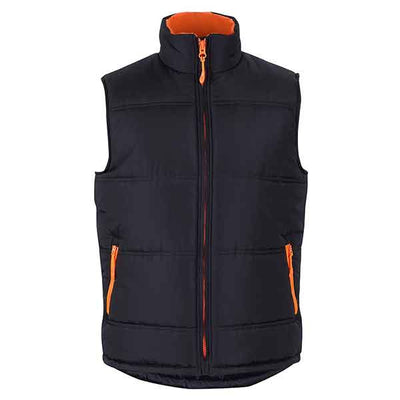 JBs Wear Puffer Vest Contrast 3ACV Black Orange Front