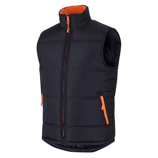 JBs Wear Puffer Vest Contrast 3ACV Black Orange Side