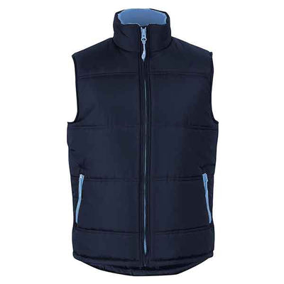 JBs Wear Puffer Vest Contrast 3ACV Navy Light Blue Front