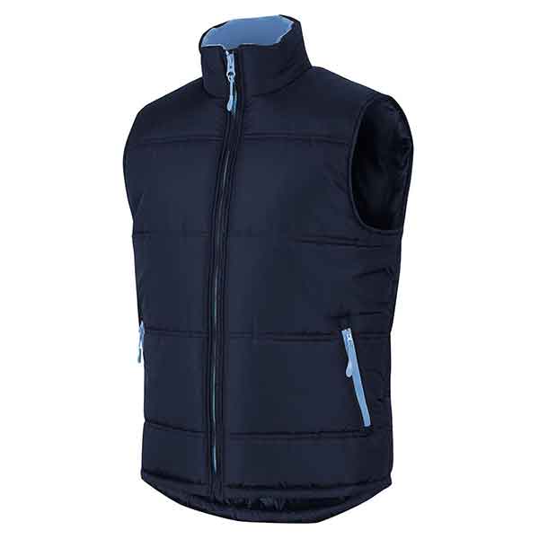 JBs Wear Puffer Vest Contrast 3ACV Navy Light Blue SIde