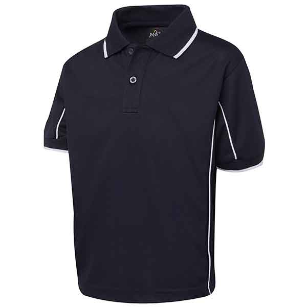 Award Safety Podium Kids Polo Shirt Poly Piping 7PIPS Navy White Side View