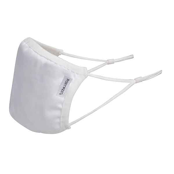 Reusable Face Mask Triple Layer Anti-Microbial Fabric CV33 White Mask