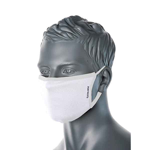 Reusable Face Mask Triple Layer Anti-Microbial Fabric CV33 White