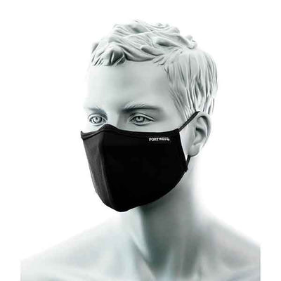 Reusable Face Mask Triple Layer Anti-Microbial Fabric CV35 Black