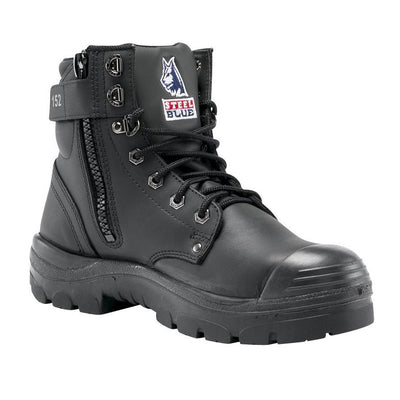 Footwear - Steel Blue Argyle Zip Bump Toe Safety Work Boots