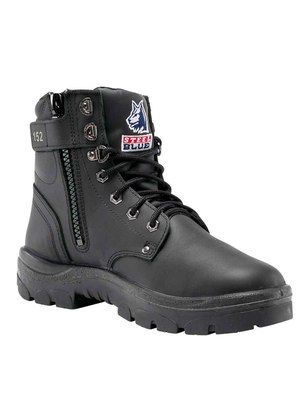 Footwear - Steel Blue Argyle Zip Safety Steel Cap Boots