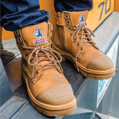 Footwear - Steel Blue Argyle Zip Scuff Cap Steel Safety Work Boots
