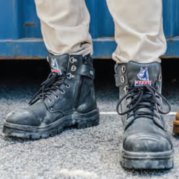Footwear - Steel Blue Argyle Zip Scuff Cap Steel Safety Work Boots