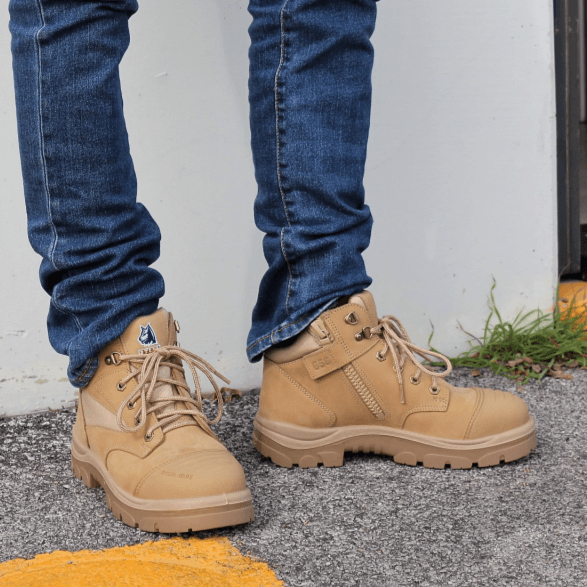 Steel Blue Parkes Zip Scuff Cap Safety Hiker Work Boots UK4 US5 Wheat