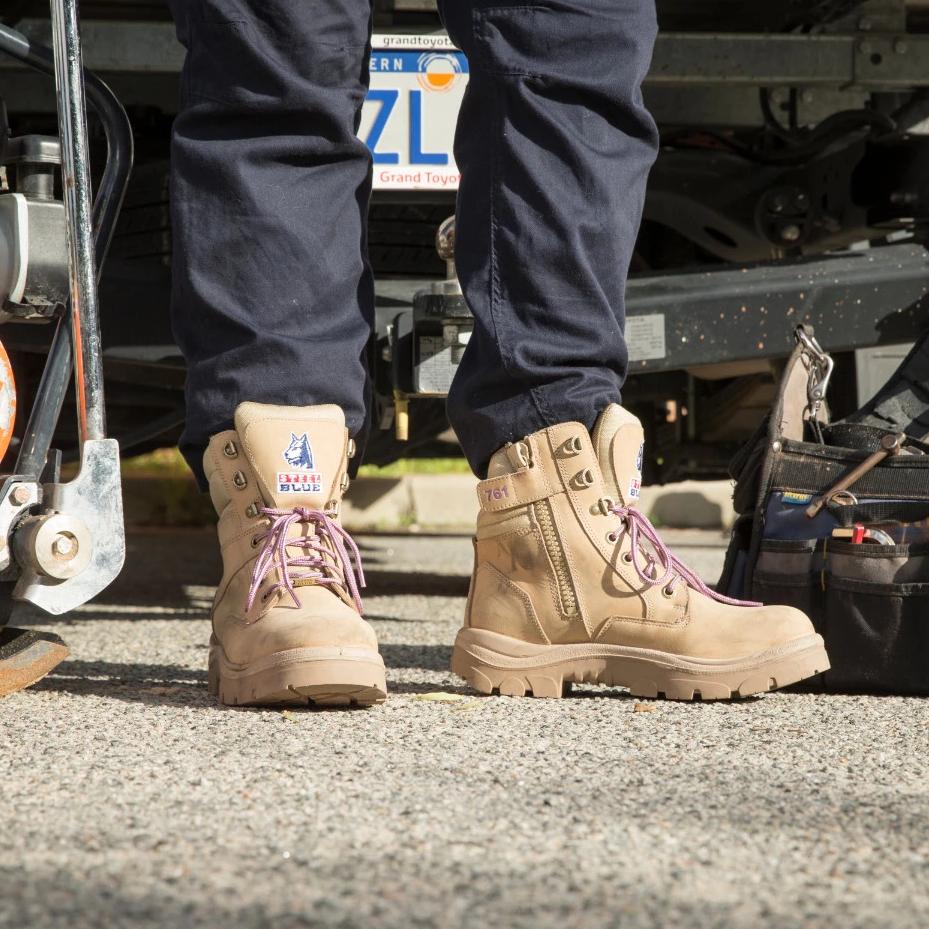Footwear - Steel Blue Southern Cross Ladies Steel Cap Zip Sided Safety Work Boots