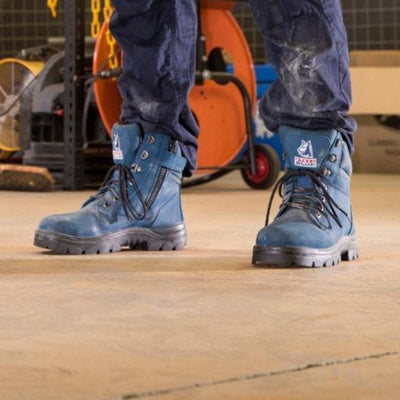 Footwear - Steel Blue Southern Cross Zip Blue Work Boot