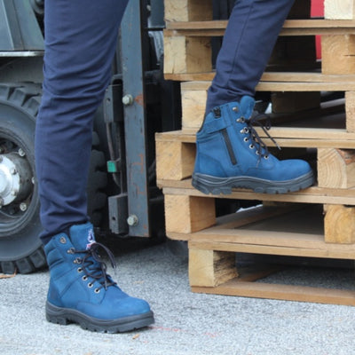 Footwear - Steel Blue Southern Cross Zip Blue Work Boot