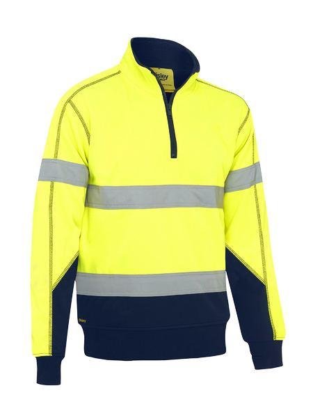 Bisley Hi Vis Pullover Taped Fleece with Sherpa Lining