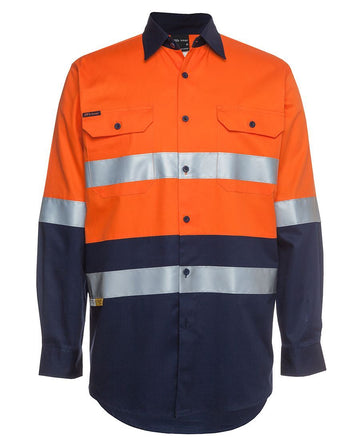 High Vis Clothing - JBs Wear Hi Vis Shirt Day Night Long Sleeve Light Weight Safety Shirt