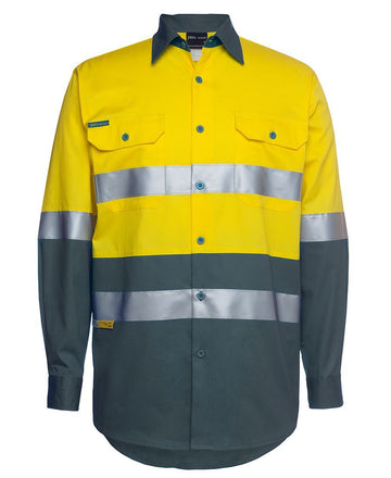 High Vis Clothing - JBs Wear Hi Vis Shirt Day Night Long Sleeve Light Weight Safety Shirt