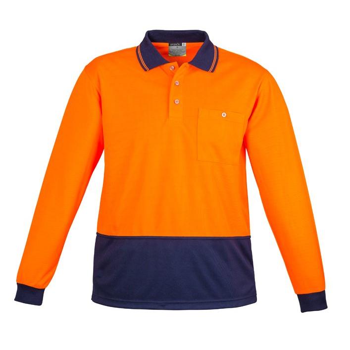 High Vis Clothing - Syzmik Hi Vis Polo Shirt Basic Spliced Long Sleeve