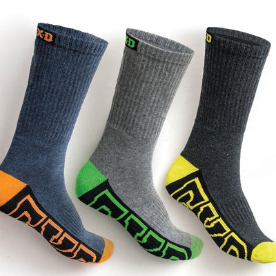 Workwear - FXD Work Sock Multi Coloured Core Long 5 Pack